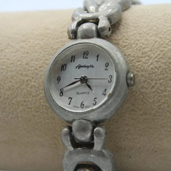 Vintage Afterthoughts Quartz Women’s Casual Classic Silver Tone Watch 90's - Picture 3 of 6